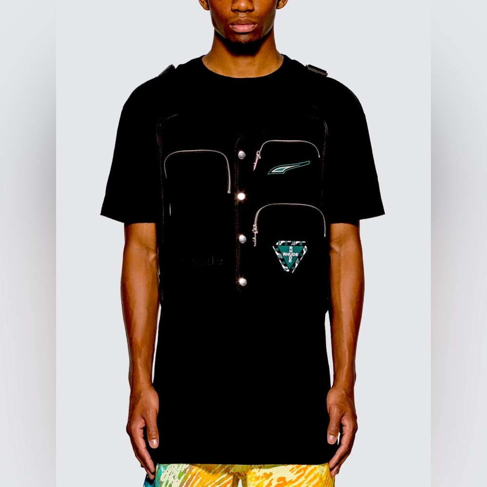 Puma x rhude multi pocket canvas black vest